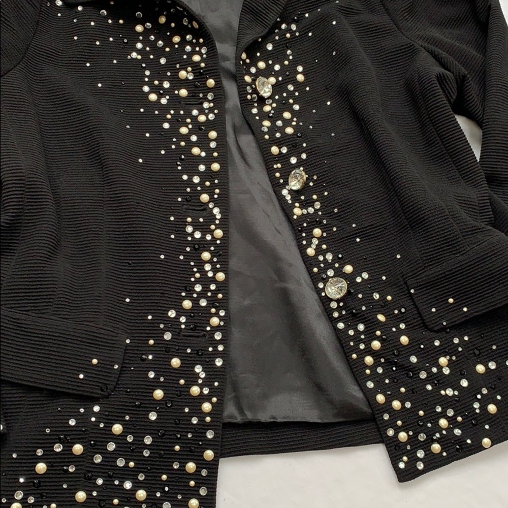 Joan Rivers Black bejeweled Blazer Sz. Small - Picture 4 of 7